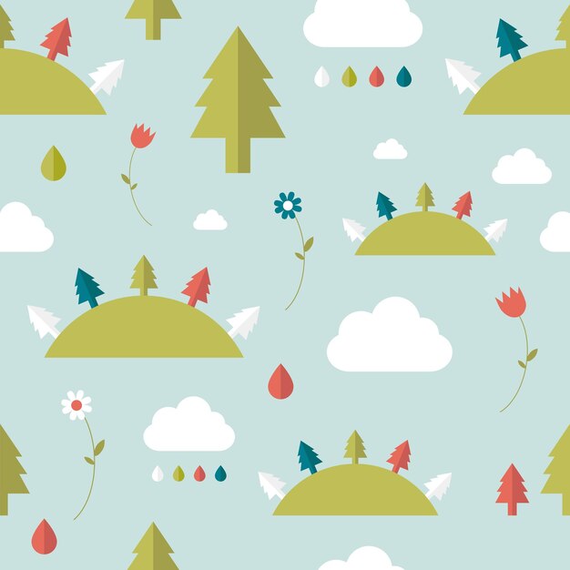 Niño de patrones sin fisuras Concepto de bosque