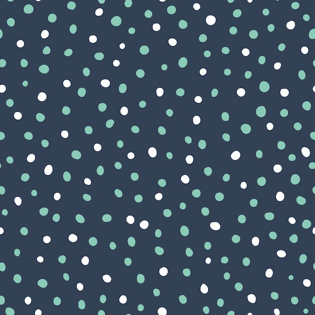 Niño de patrones sin fisuras textil elementos de círculo dibujado a mano Vector fondo verde azul marino colores