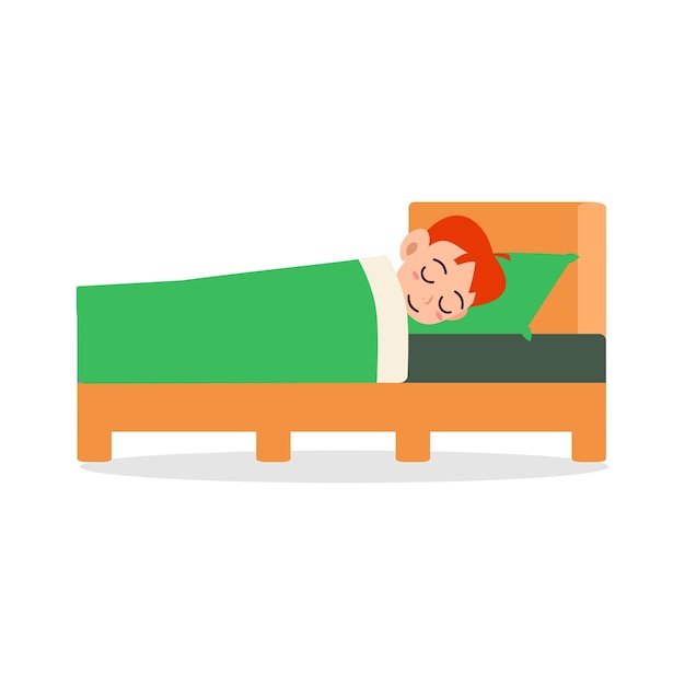 El niño pequeño duerme en la habitación y se siente cómodo.