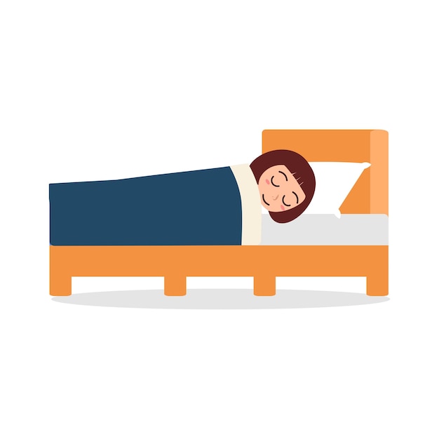 El niño pequeño duerme en la habitación y se siente cómodo.