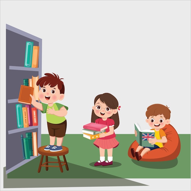 niño pequeño lee un libro junto con un amigo