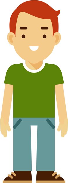 Niño de pie en estilo plano