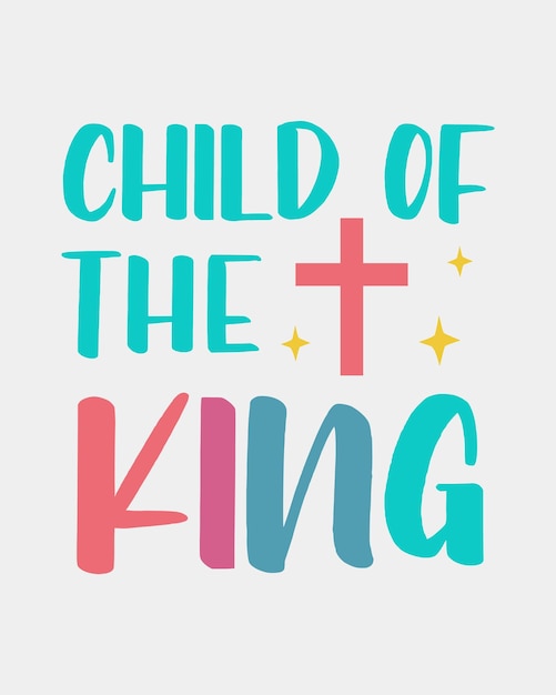 Niño del Rey Christian Inspirador Jesús cita cartel tipográfico retro sobre fondo blanco