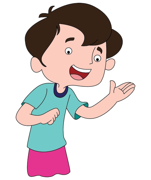 Niño riendo en voz alta ilustración vectorial