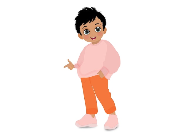 niño señalando con el dedo