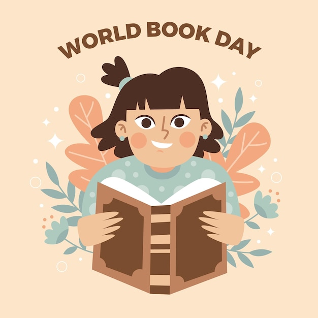 un niño sostiene un libro con una cita del Día Mundial del Libro