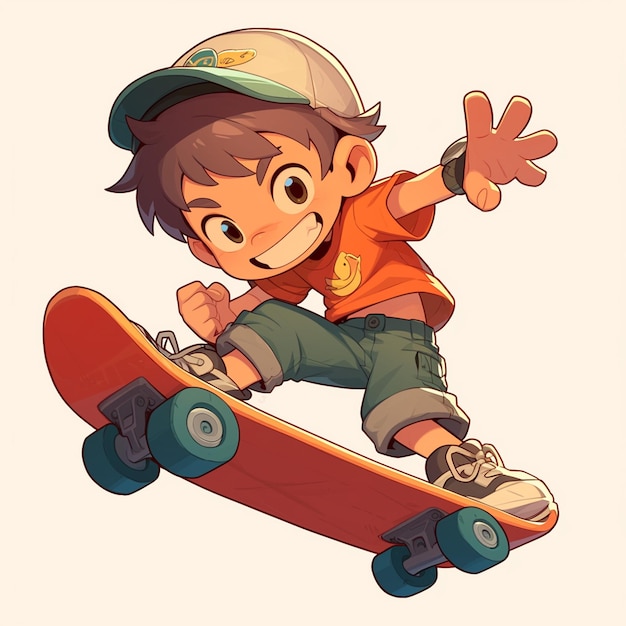 Vector un niño de st. paul va a hacer carreras de hoverboard al estilo de dibujos animados