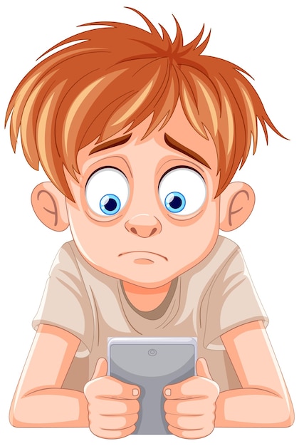 Un niño sumido en los juegos de teléfonos inteligentes