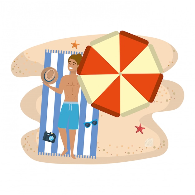 Niño con traje de baño de verano