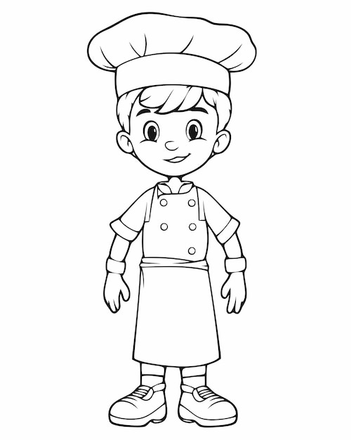 Un niño con uniforme de chef.