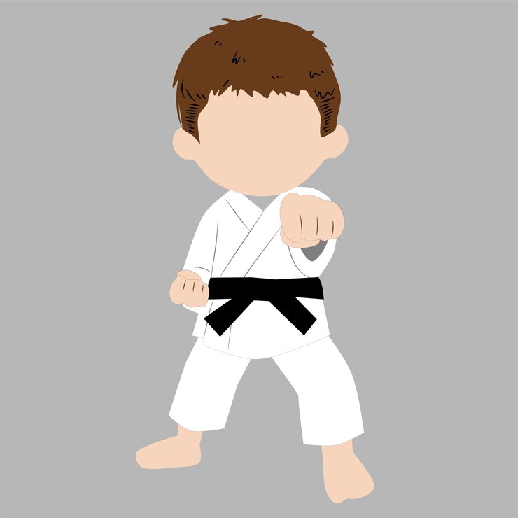 Niño con uniforme de karate