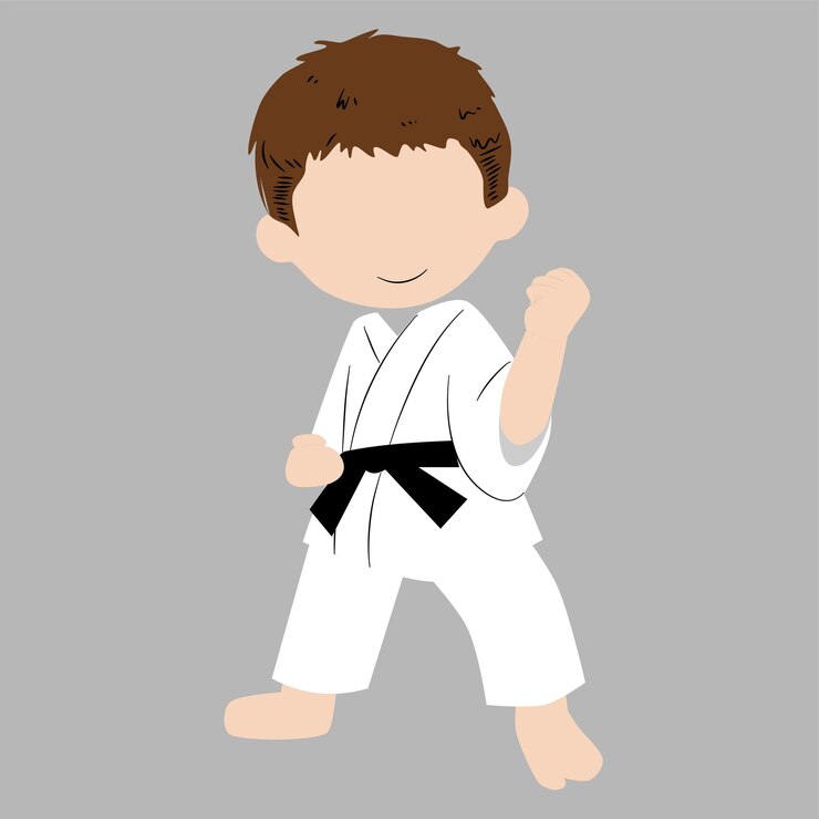Niño con uniforme de karate