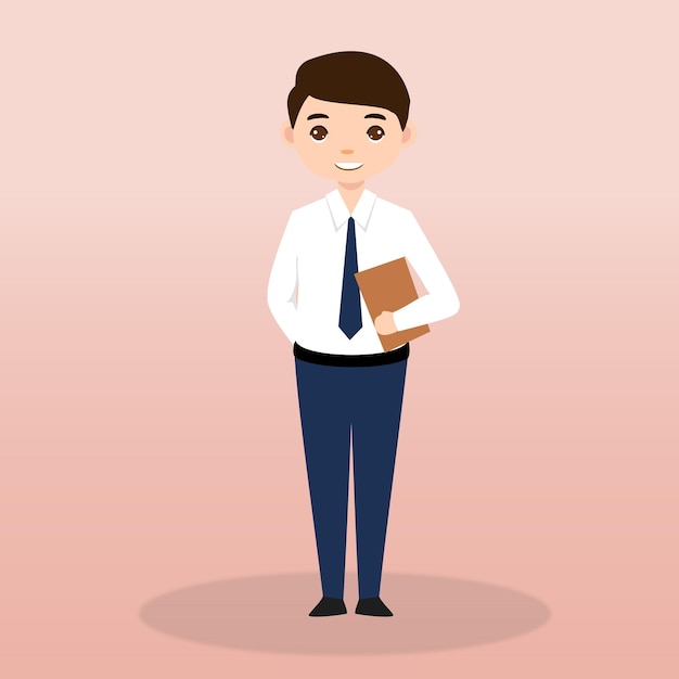 Niño usando la ilustración de vector de uniforme escolar