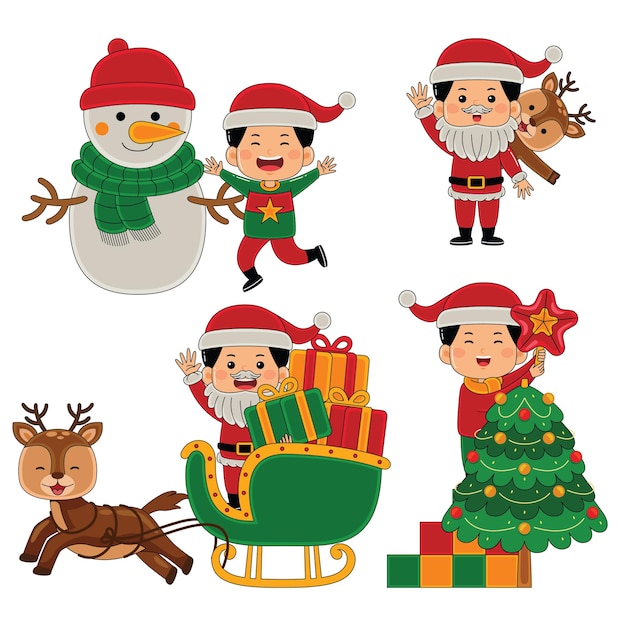 niños actividad de Navidad ilustración vectorial
