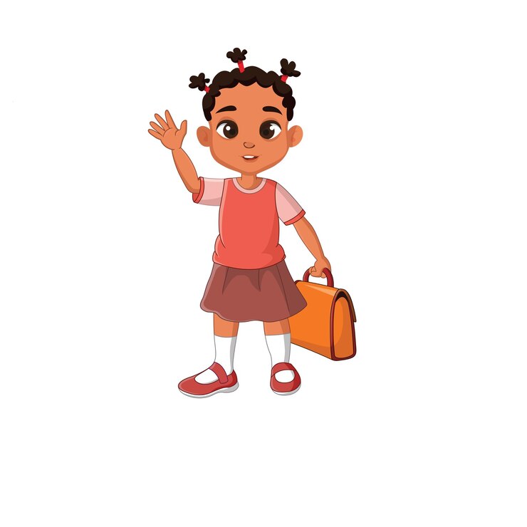 Niños africanos con una bolsa en la mano