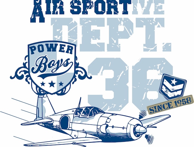 Los niños del aire deportivo Dept 36 Power avión vintage