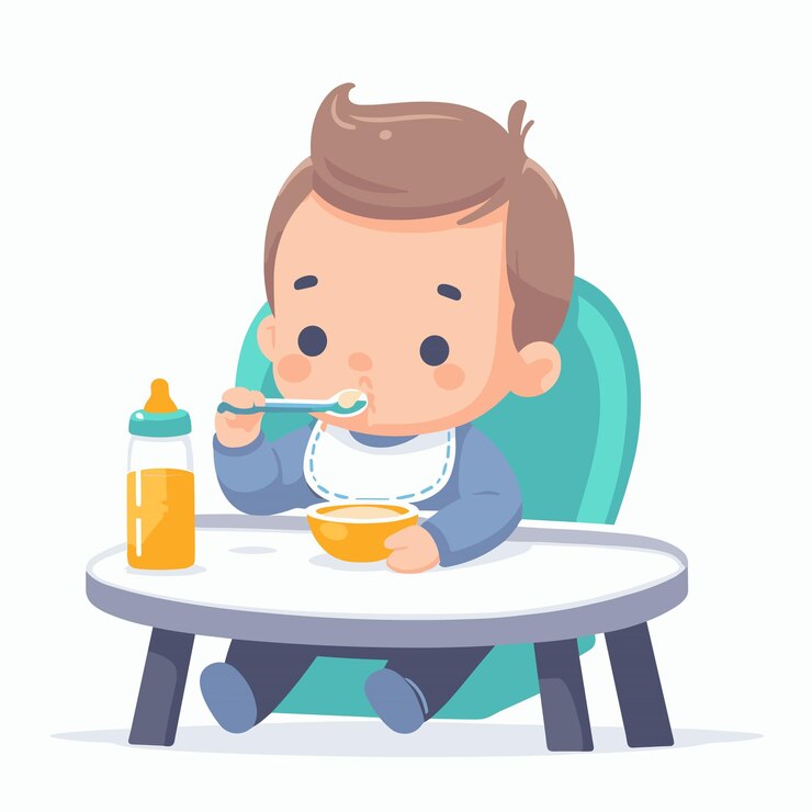 Vector niños alimentándose unos a otros con ilustraciones vectoriales en fondo blanco