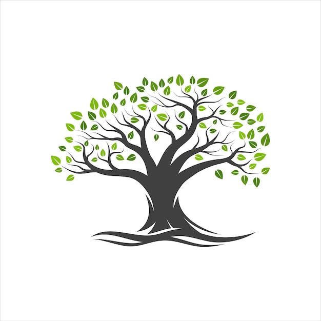 Niños árbol logo Vector icono diseño ilustración