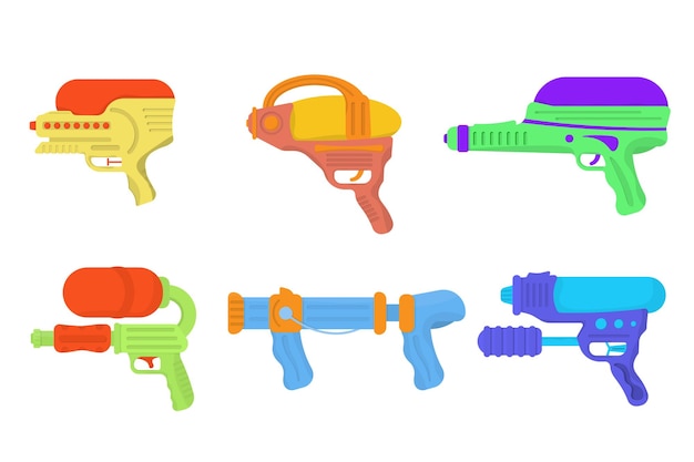 Niños armas de juguete pistolas de agua pistolas blasters pistola de juguete plana juguetes para niños pistolas pistolas de rayos vector