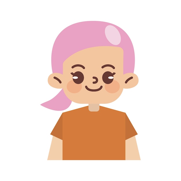 Niños Avatar Ilustración vectorial aislada en el rostro blanco Emociones usuario multinacional Retrato de personas