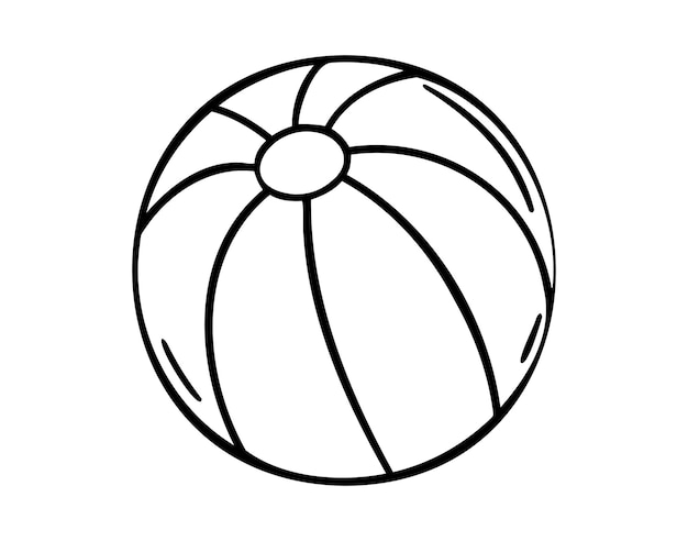 niños bola de playa doodle icono dibujado a mano contorno de dibujo línea clipart símbolo de bola de playa inflable