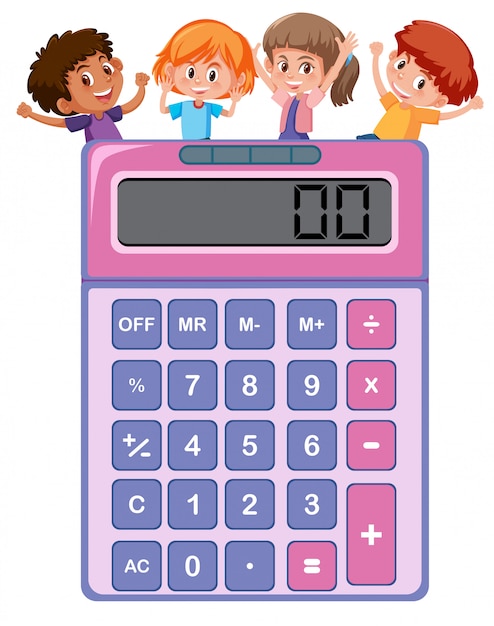 Niños en la calculadora