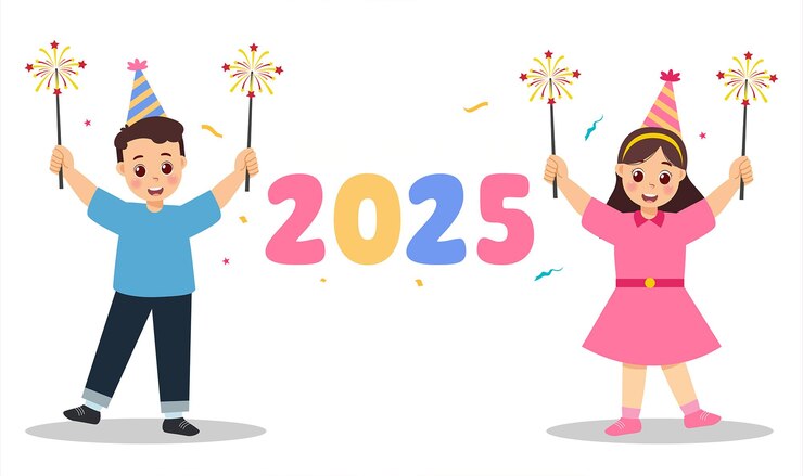 Los niños celebran el año nuevo