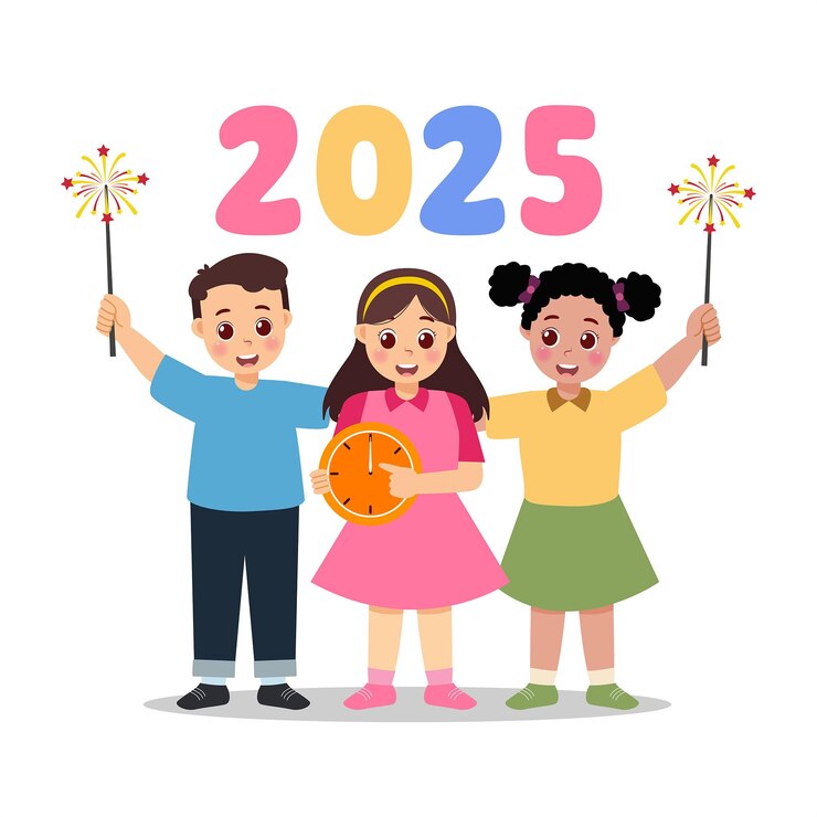 Los niños celebran el año nuevo