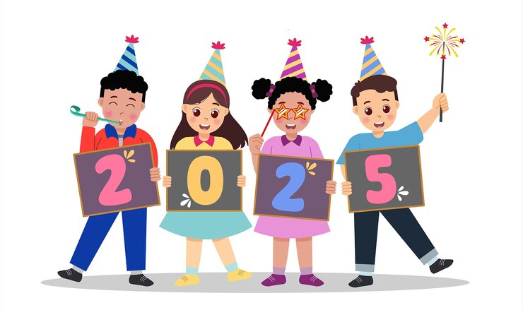 Los niños celebran el año nuevo