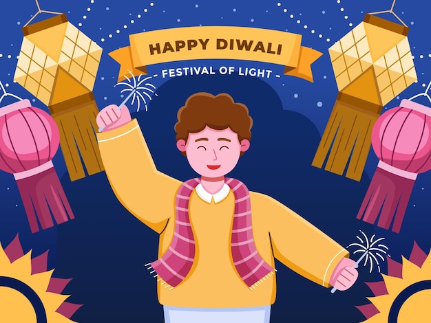 Los niños celebran india diwali