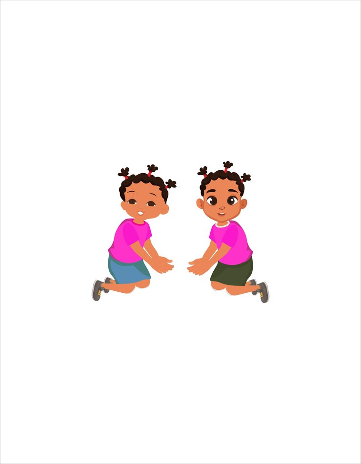 Niños de cola de caballo africanos sentados y rezando