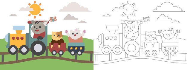 Los niños para colorear la ilustración del libro Sol y Sistema Solar