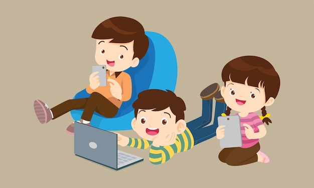 niños en cursos de educación de aprendizaje en línea 2
