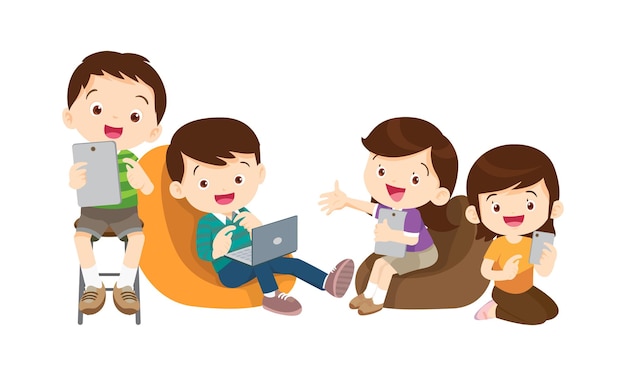 niños en cursos de educación de aprendizaje en línea 3