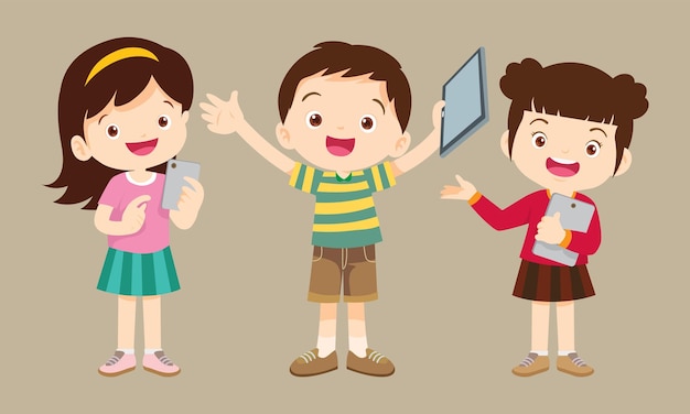 niños en cursos de educación de aprendizaje en línea