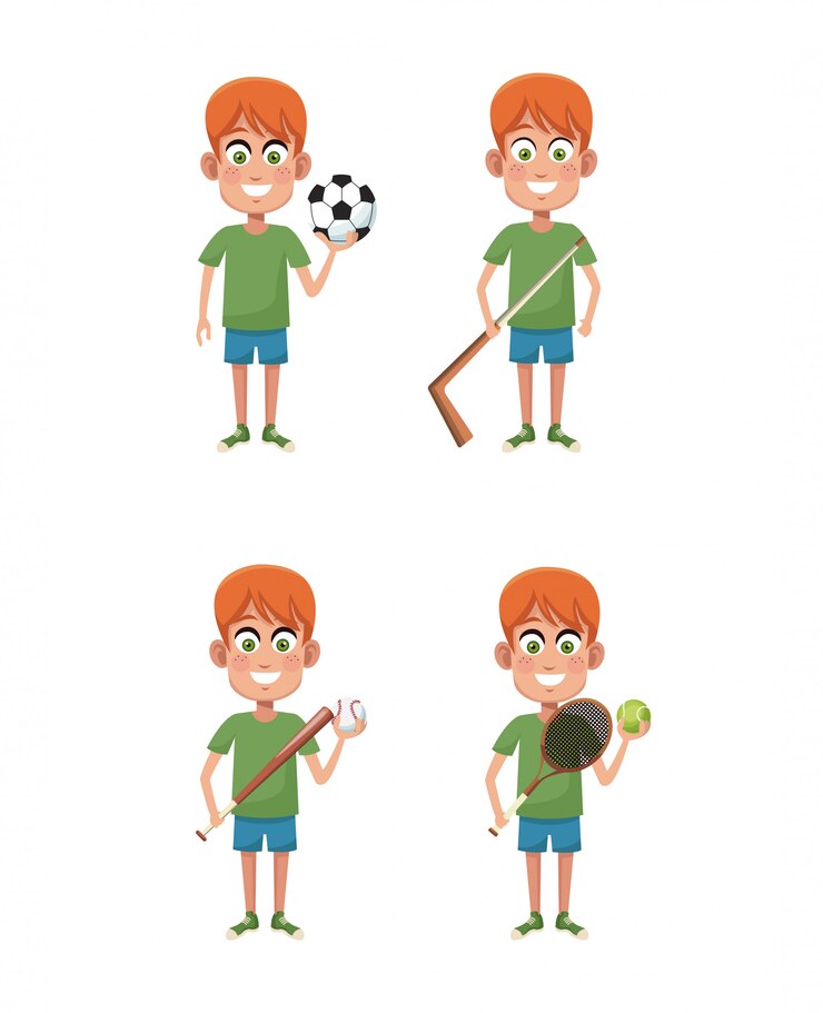 Vector niños y deportes