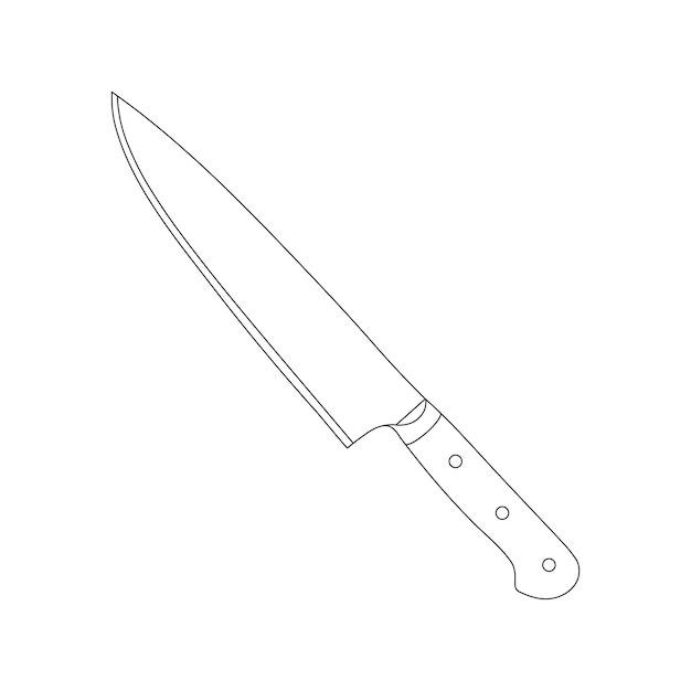 Niños dibujados a mano dibujando cuchillos de cocina dibujos animados aislados