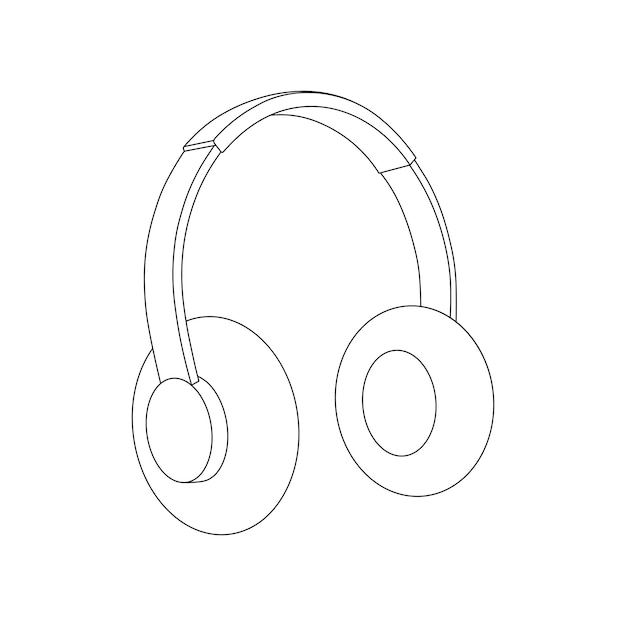Niños dibujados a mano dibujando dibujos animados de auriculares aislados