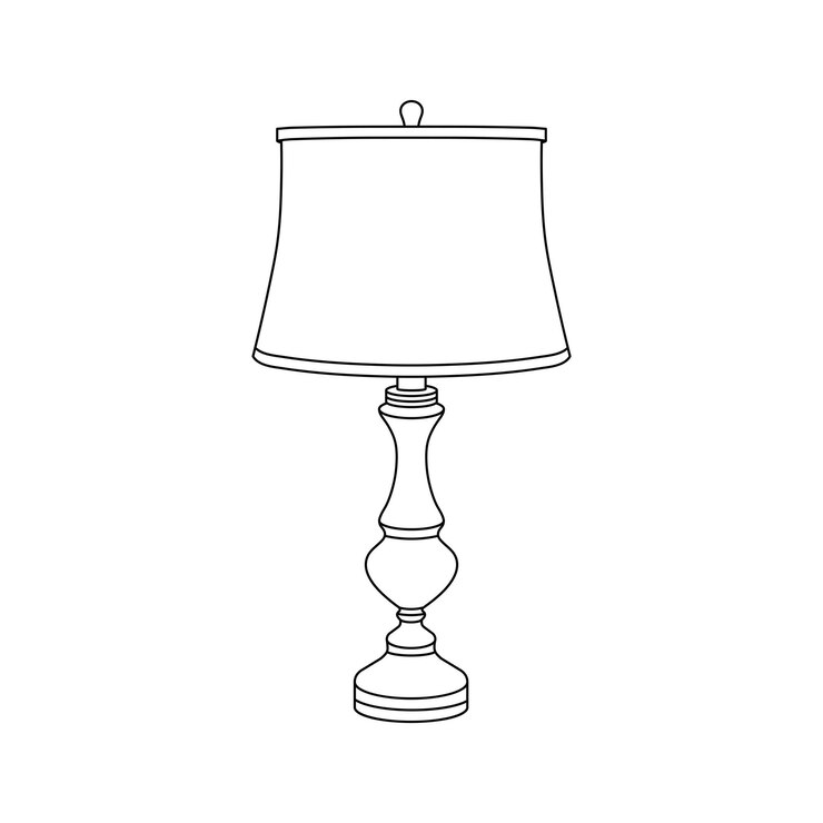 Vector niños dibujados a mano dibujando ilustración vectorial lámpara de mesa dibujos animados aislados