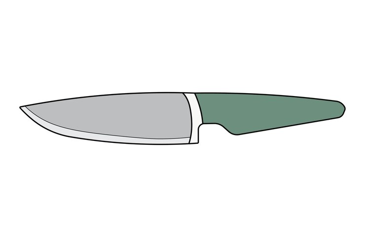 Vector niños dibujando dibujos animados ilustración vectorial cuchillo de utilidad de acero inoxidable aislado en estilo doodle