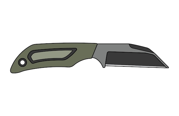 Niños dibujando dibujos animados Ilustración vectorial cuchillo wharncliffe Aislado en estilo doodle