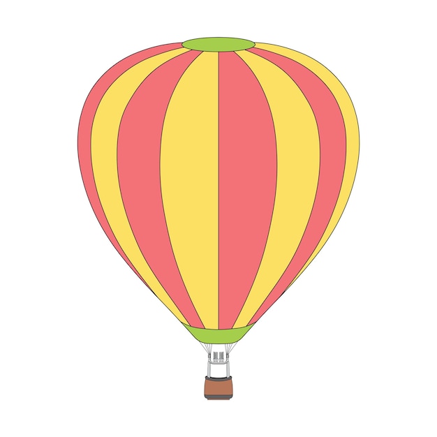 niños dibujando dibujos animados ilustración vectorial icono de globo de aire caliente aislado en blanco