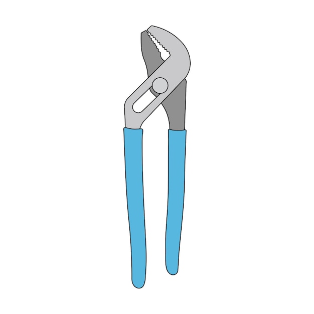 Niños dibujando dibujos animados Ilustración vectorial Icono de pinzas de lengua y ranura Isolado en fondo blanco.