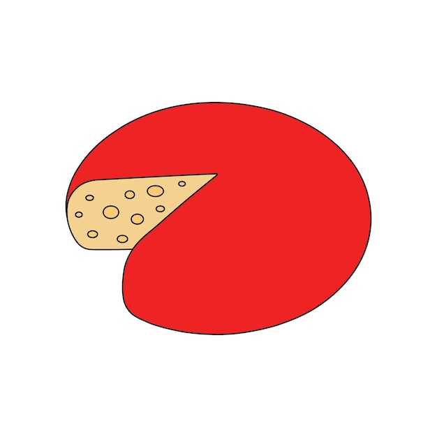 Vector los niños dibujando dibujos animados ilustración vectorial icono de queso gouda isolado en blanco