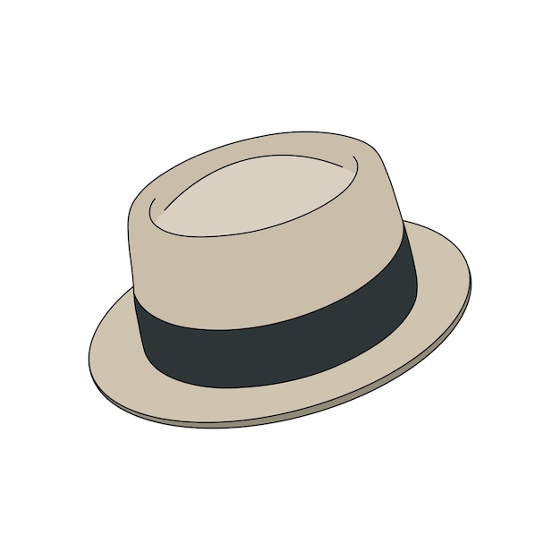 niños dibujando dibujos animados ilustración vectorial icono de sombrero de jazz aislado en blanco