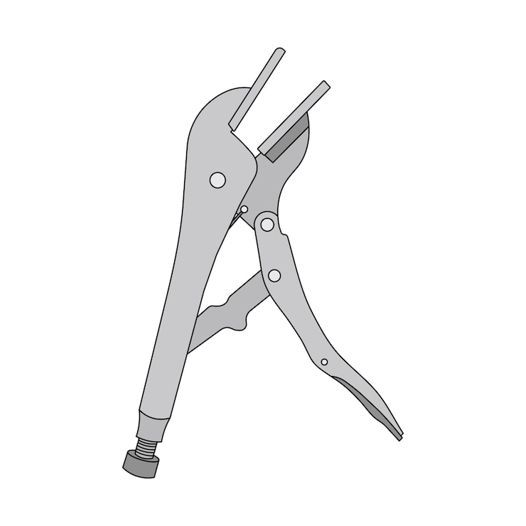 Vector niños dibujando dibujos animados ilustración vectorial de pinzas de chapa de metal icono aislado en fondo blanco.
