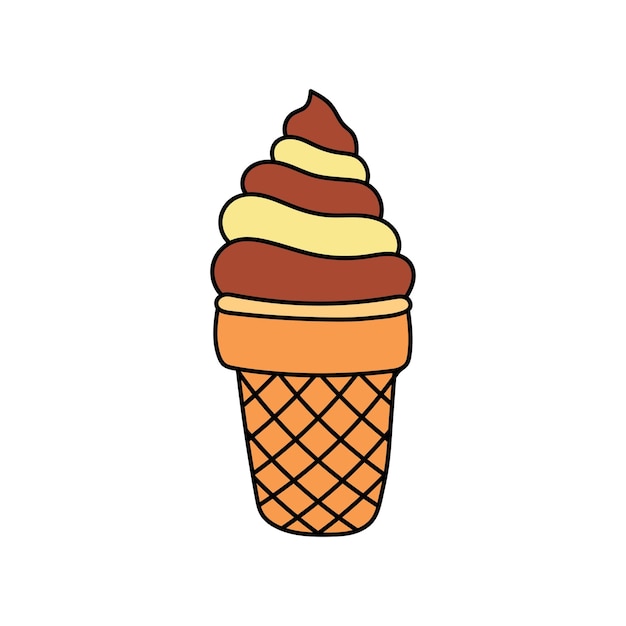 Niños dibujando dibujos animados Vector ilustración icono de helado aislado sobre fondo blanco