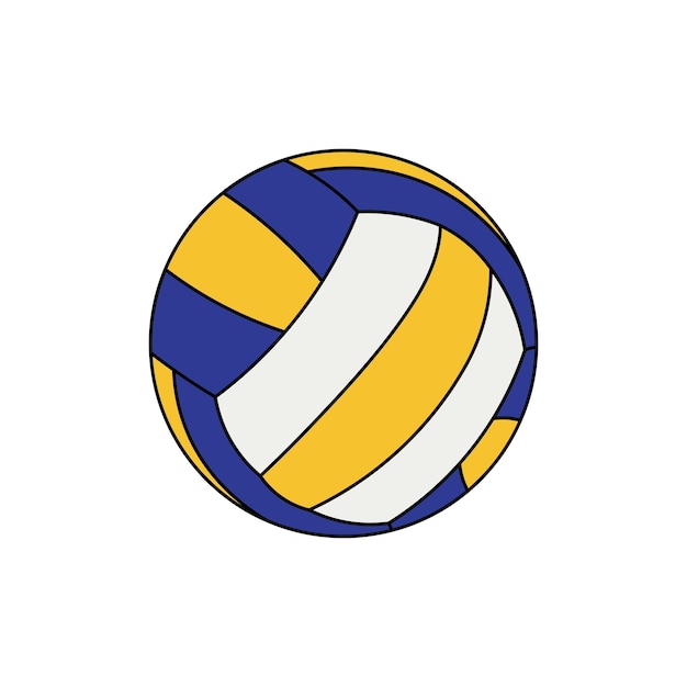 Niños dibujando dibujos animados Vector ilustración pelota de voleibol aislado en estilo doodle