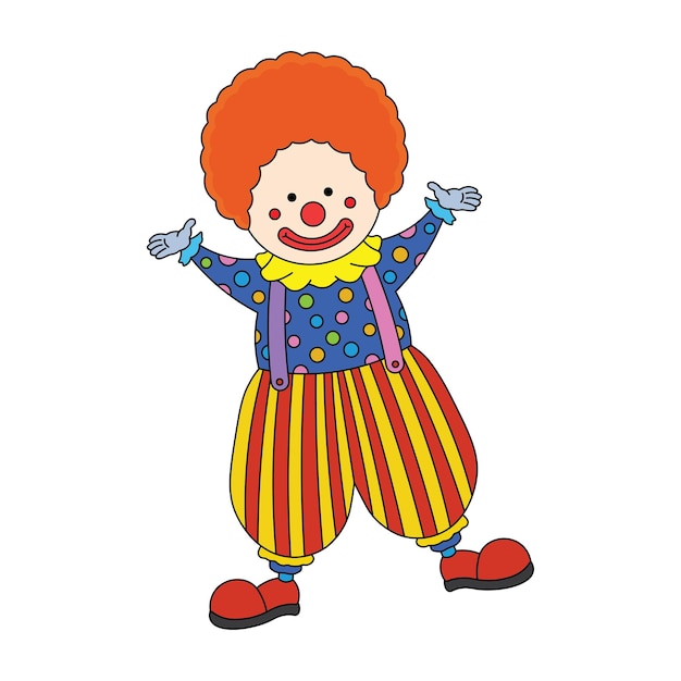 niños dibujando ilustración vectorial payaso dibujos animados planos aislados
