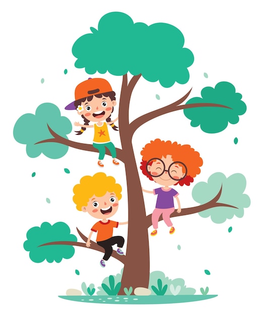 Rompecabezas Con Los Niños La Plantación De Árboles Ilustración  Ilustraciones svg, vectoriales, clip art vectorizado libre de derechos.  Image 72883234